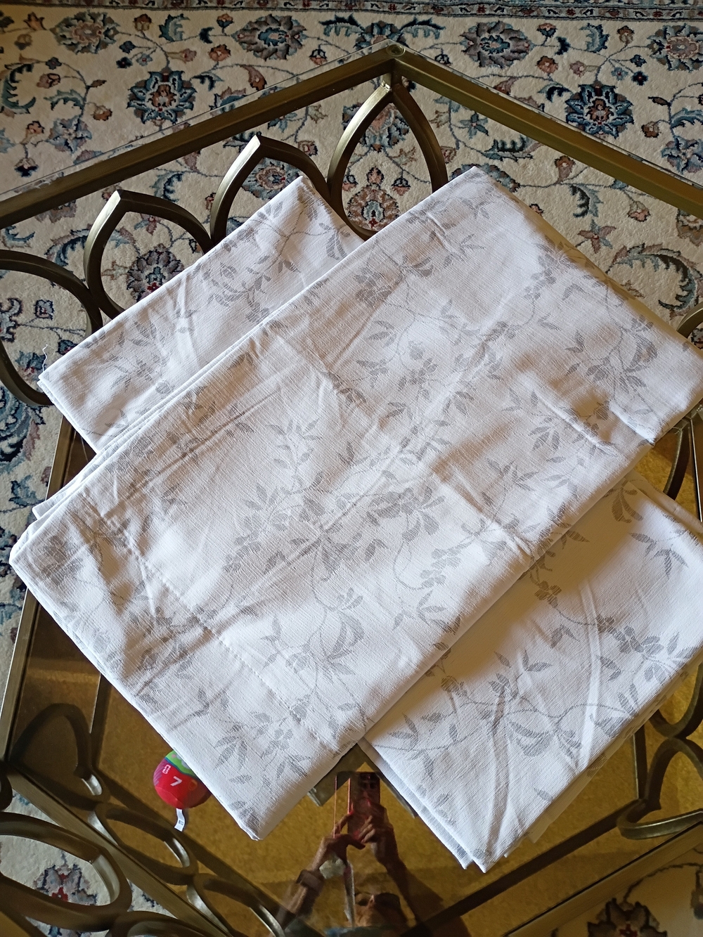 BGment Light Gray Jacquard Curtains 52x96 Set of 2 NWT